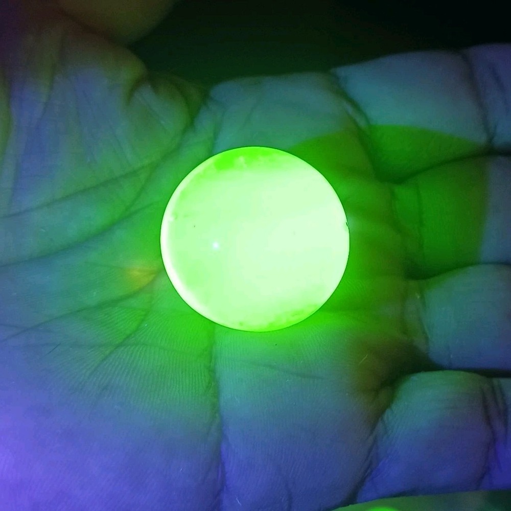 375. ONE Vaseline uranium glass shooter Marble 1"